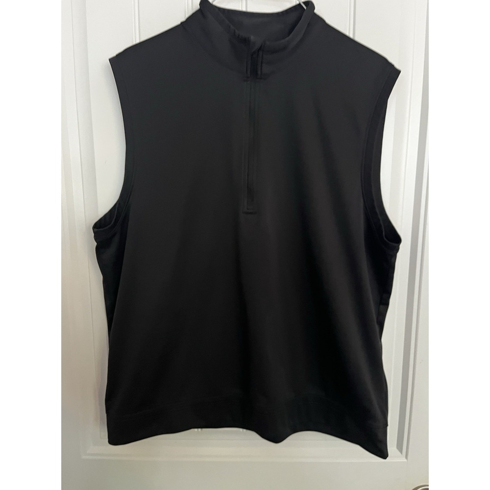 Walter Hagen Essentials Mens Black 1/4 Zip Golf Vest Sleeveless Medium 716